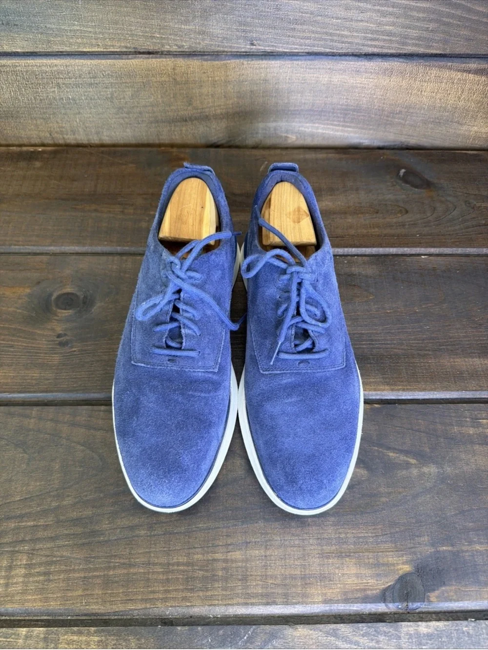 Cole Haan Grand Horizon II Blue Suede Casual Oxford Shoes Men Size 10 M